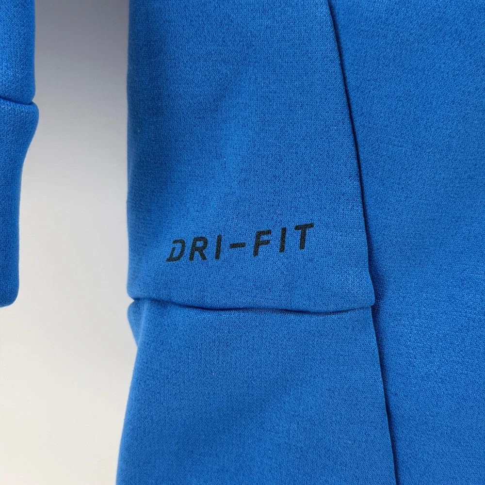 Nike Dri-FIT Pullover Hoodie Mens Small Blue Oversized Swoosh Technical Pullover